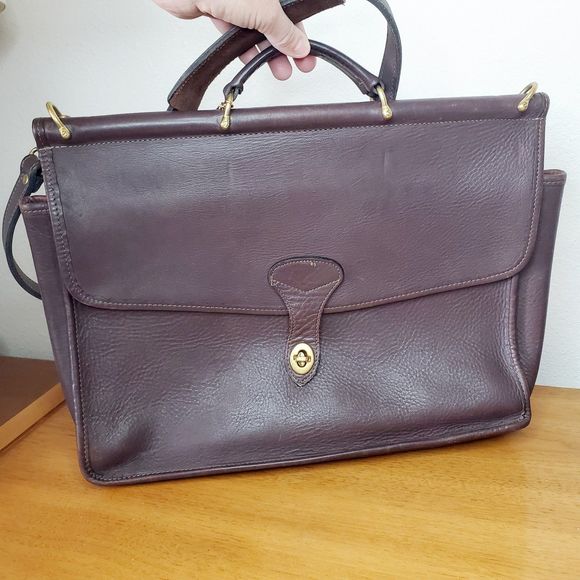 Jack Georges Leather Messenger Bag VTG Shoulder Briefcase Brown Travel Casual - Picture 1 of 12